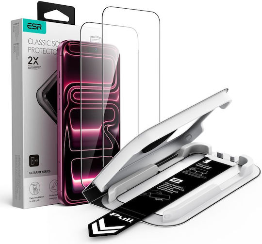 ESR UltraFit Classic 2.5D Закалено стъкло 2бр (iPhone 18 Pro Max / 17 Pro Max / 16 Pro Max)