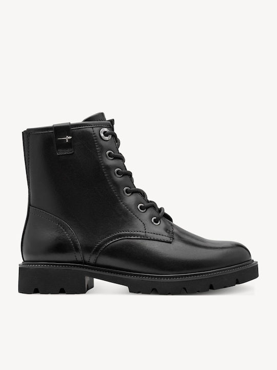 Leder Damen Stiefeletten Schwarz