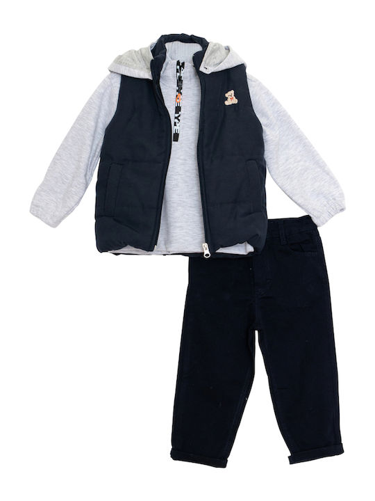 Restart Kids Set with Pants & Coat Winter 3 Pieces Dark Blue