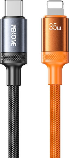 WK Braided USB-C to Lightning Cable 35W Μαύρο 1.2m 115050