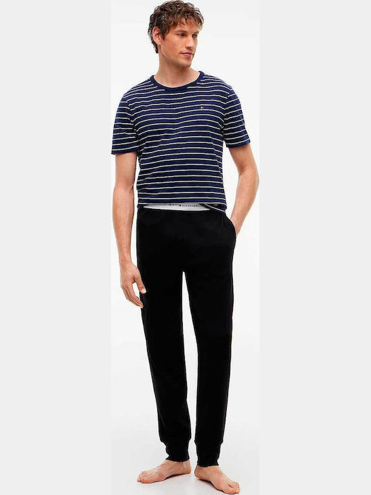 Tommy Hilfiger Καλοκαιρινό Ανδρικό Παντελόνι Πιτζάμας Βαμβακερό Black Tommy Hilfiger Καλοκαιρινό Ανδρικό Παντελόνι Πιτζάμας Βαμβακερό Black