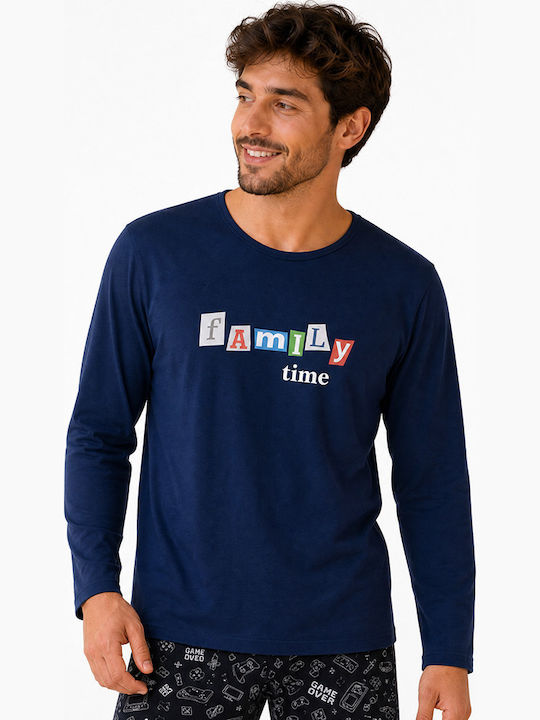 Comfort Time Pijama de vară pentru bărbați Albastră