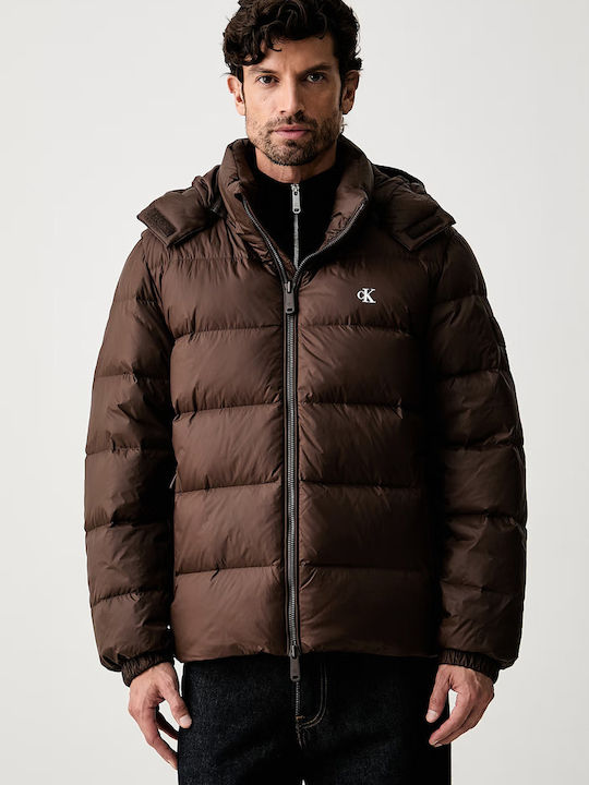 Calvin Klein Winter Jacket Puffer Waterproof Dark Brown