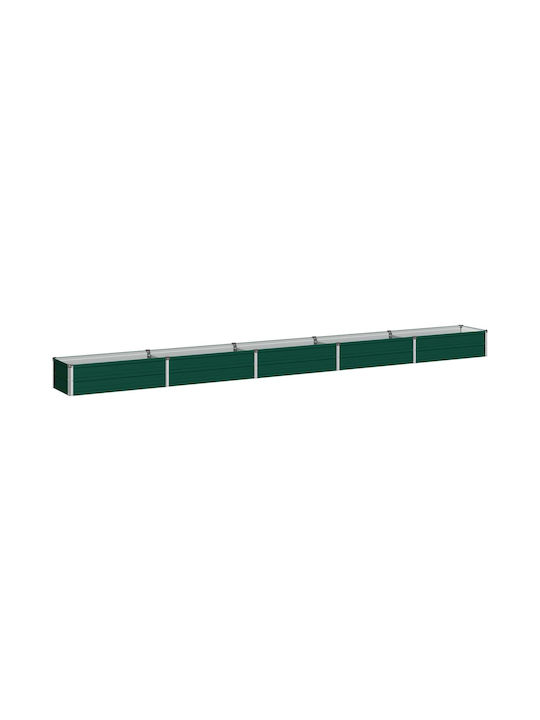 vidaXL Ghiveci De Flori Metalic Verde 400x40x24cm