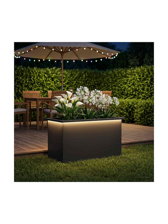 vidaXL Metallic Black Planter Box 40x80x40cm