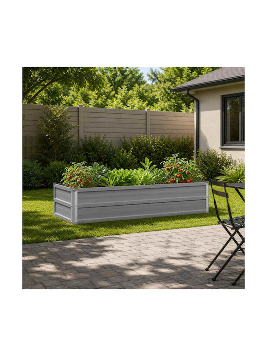 vidaXL Metallic Grey Flower Pot 100x40x24cm