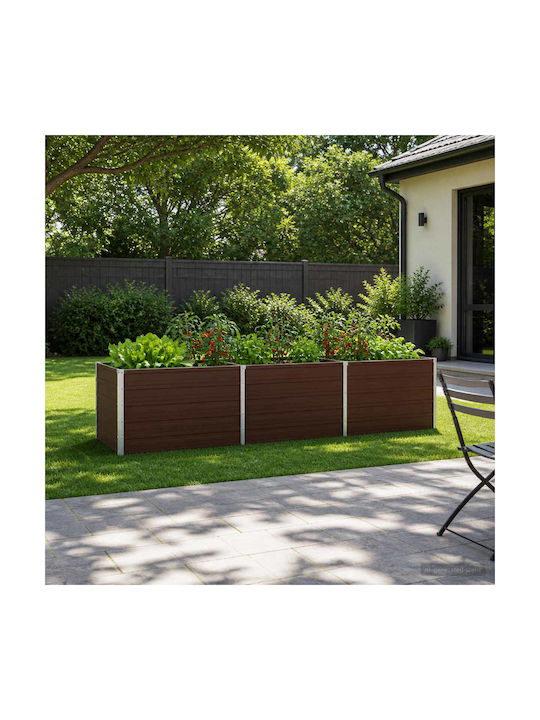 vidaXL Γλάστρα Μεταλλική Καφέ 240x80x55εκ.