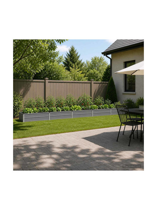 vidaXL Ghiveci De Flori Metalic Gri 400x40x24cm