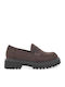 Suede Γυναικεία Loafers σε Καφέ Χρώμα