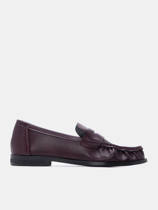 Mocasini Dama Loafers În Culoare Burgundia
