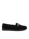 Suede Damen Mokassins in Schwarz Farbe