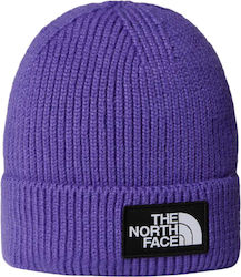 The North Face Logo Box Beanie Căciulă Pentru Bărbați Tricotată în Culoare Violet