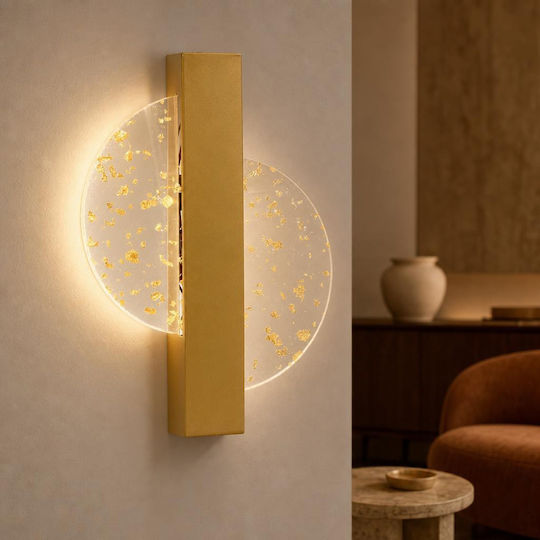 Keskor Wall Lamp with Integrated LED Gold 17x4.5x25cm