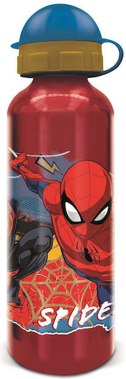 Stor Kids Aluminium Water Bottle Spiderman Multicolour 530ml