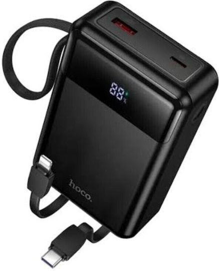 Hoco DYM12 Външна батерия 20000mAh с USB-A порт и USB-C порт Power Delivery / Quick Charge Черна