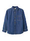 Kids Long-sleeved Denim Blue Shirt