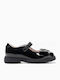 Kids Ballerinas with Hook & Loop Closure Patent Leather Black