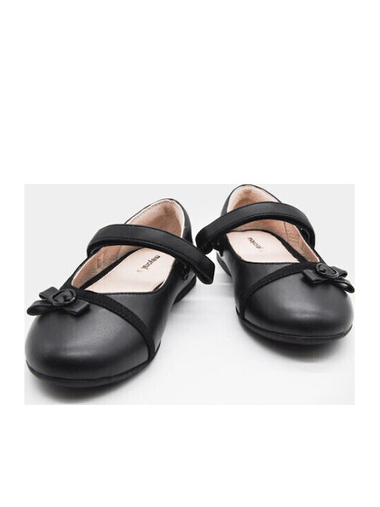 Kids Ballerinas with Hook & Loop Closure Black
