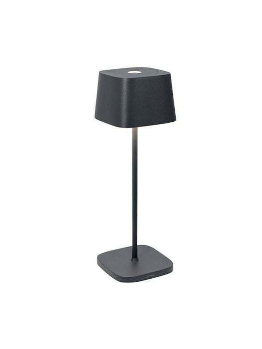 Zafferano LED Table Lamp with Grey Shade and Base