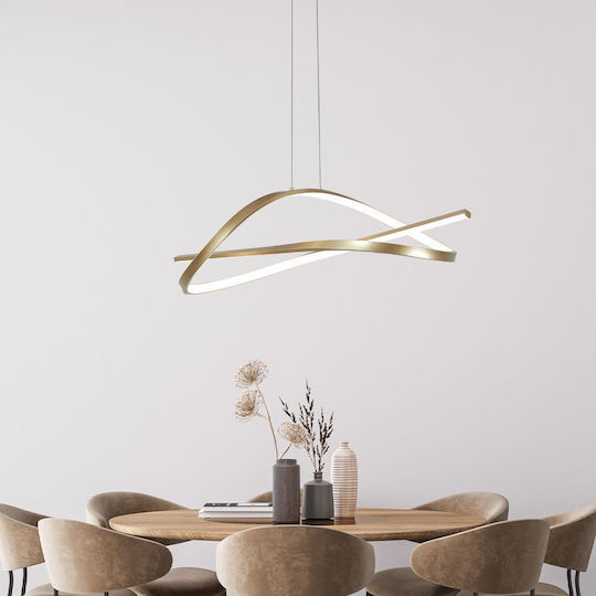 Vivalux Gold LED Pendant Light with Adjustable White Light 62x31x120cm