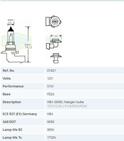 Trifa Trifa Autolampe HB4-9006 Halogen 12V 55W
