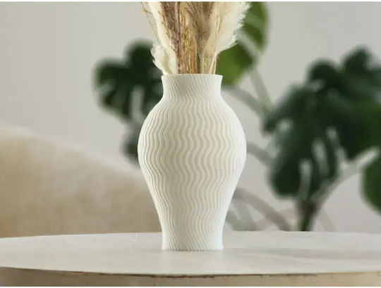 SteweHome Decorative Plastic Vase White 25x25cm