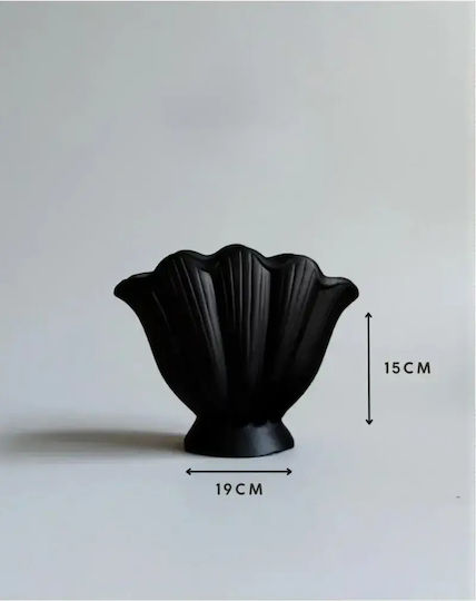 SteweHome Decorative Plastic Vase Black 19x15cm