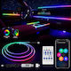 Декоративно Led Rgb Осветление За Кабина На Автомобил Ambient Light 110cm Usb Дистанционно Управление Hw-0401