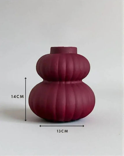 SteweHome Διακοσμητικό Βάζο Πλαστικό Μωβ 13x13xΥ14cm