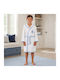 Ramel Kids Bathrobe White-Blue Hooded