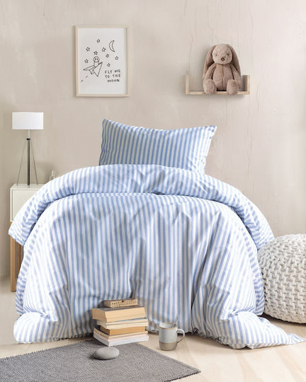 Rythmos Rythmos Kinderbettlaken Set Mit Gummizug Baumwoll Hellblau 160x260cm 3 Stück