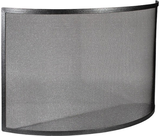 Viometal Metallic Fireplace Screen 80x53cm Black