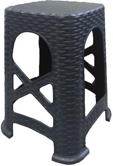 Пластмасов Градински Табурет Кафяв 27x27x45см