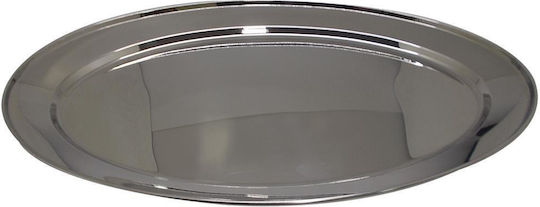 Tabletop Servierplatte Oval Rostfreier Stahl Silber