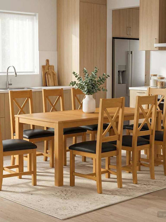 Set de sufragerie cu 8 scaune 200x100cm