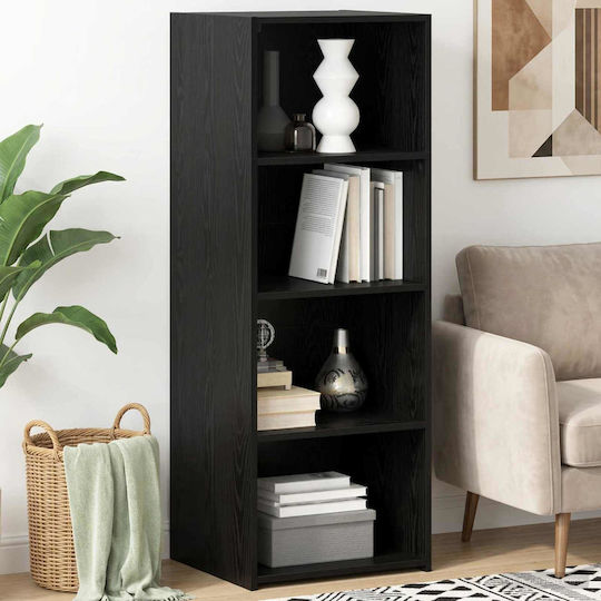 Highboard Hängeschrank fürs Wohnzimmer aus Spanplatte in Schwarz und Eiche 45x41x124 cm