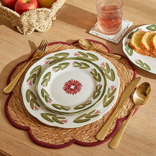 S-d Round Wicker Red Placemats 38cm