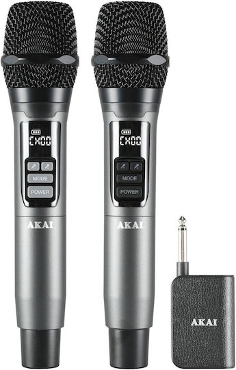 Akai Proffesional 110580-0007 Set Microfon Dinamic Fără Fir De Mână în Culoare Argintie