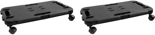 vidaXL Transport Trolleys 2 pcs Black Polypropylene 200 kg