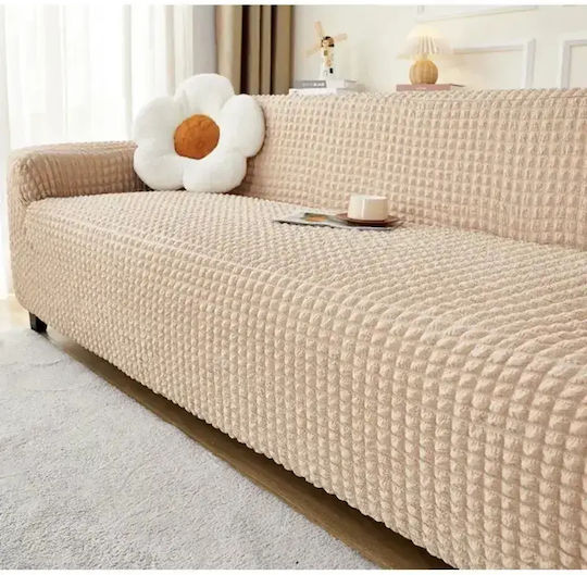 SteweHome Elastic Cover For Three Seater Sofa Beige 195x230cm