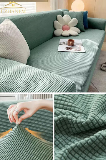 SteweHome Elastic Cover Three Seater Sofa Green 195x230cm