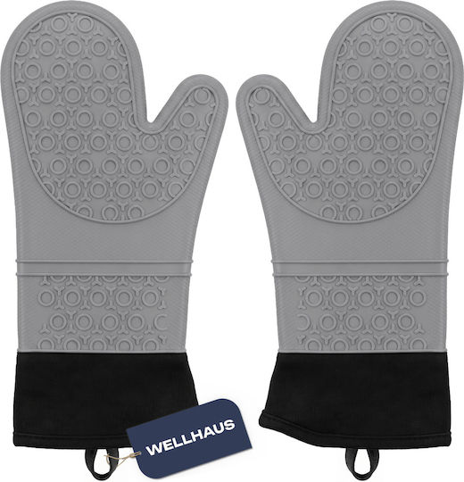 Wellhaus Ofenhandschuh aus Silikon Grau 2 Stück