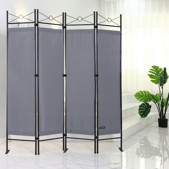 Casaria Separatoare De Cameră Metalic Cu 4 Foi 180x163cm