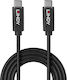 Lindy Cablu Video USB-C Masculin - USB-C 100W PD Negru 8m