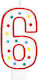 Amscan Number Candle Polka Dots Six 6 13 Cm 1 Pc Universal