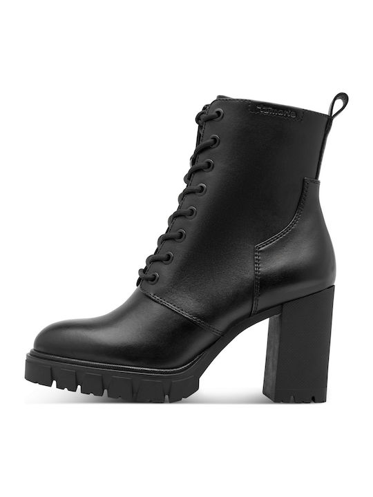 Leder Damen Stiefeletten Schwarz