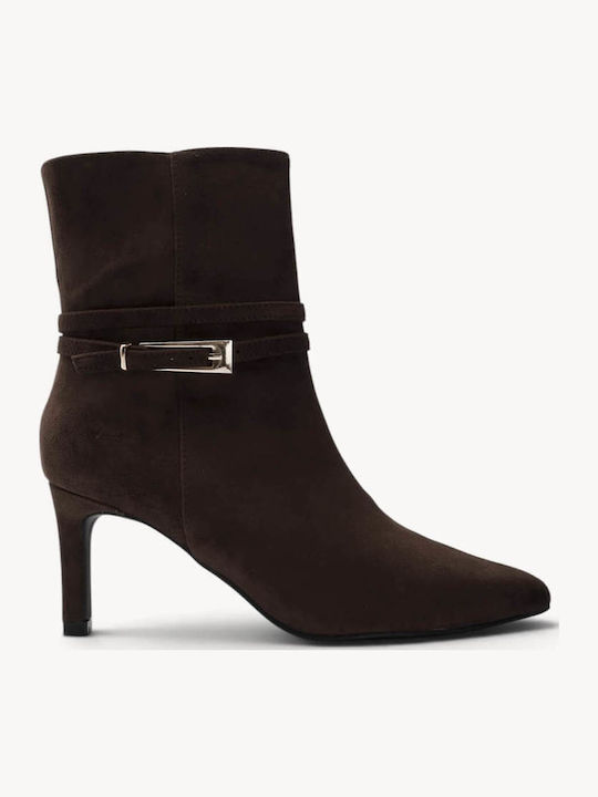 Brown Suede Ankle Boots Thin Straps