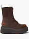Tabac Brown Ankle Boots Platform Front Zipper