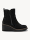 Black Combat Boots With Laces External Zipper