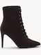 Brown Suede Ankle Boots With Laces High Thin Heel